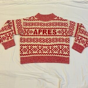 a new day Red and White Cowl Sweater